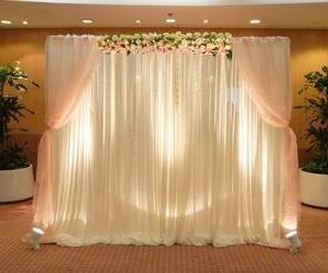 HAORUI Ice Silk Backdrop Curtain for Wedding Ceremony Photography Banquet Event Party 10ft White