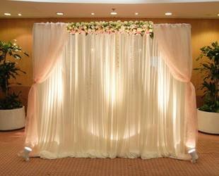 HAORUI Ice Silk Backdrop Curtain for Wedding Ceremony Photography Banquet Event Party 10ft White