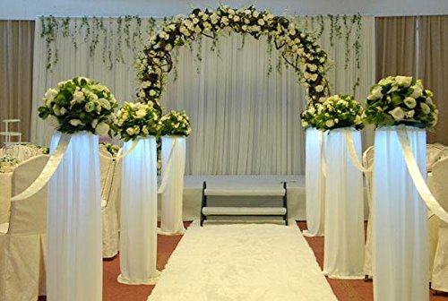 HAORUI Ice Silk Backdrop Curtain for Wedding Ceremony Photography Banquet Event Party 10ft White