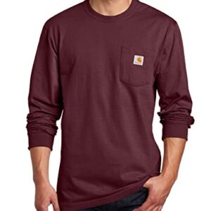 Carhartt Men's Loose Fit Heavyweight Long-Sleeve Pocket T-Shirt, Port, TLL-4XL