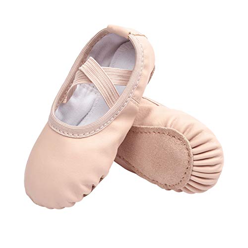 Stelle Girls Ballet Shoes Boys Toddler Soft Leather Dance Slippers for Toddler/Little Kid/Big Kid(Ballet Pink,8MT)