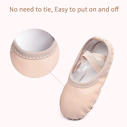 Stelle Girls Ballet Shoes Boys Toddler Soft Leather Dance Slippers for Toddler/Little Kid/Big Kid(Ballet Pink,8MT)