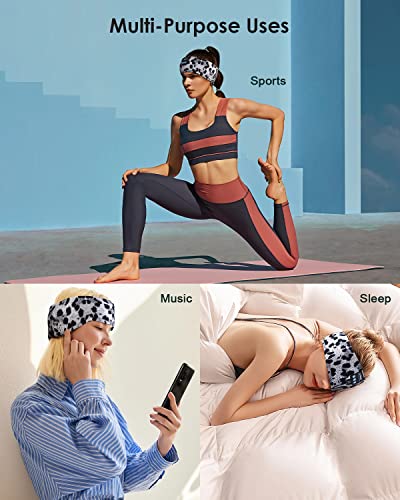 LC-dolida Sleep Headphones Bluetooth Headband, Cozy Wireless Headphones Headband, Sleep Mask with Bluetooth Thin HD Stereo Speakers Perfect for Side Sleepers, Sport, Yoga, Travel
