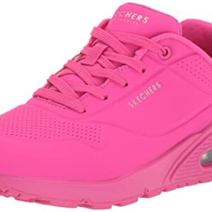 Skechers womens Skecher Street Women's Uno - Night Shades Sneaker, Pink Hot Pink Durabuck Htpk, 7.5 US