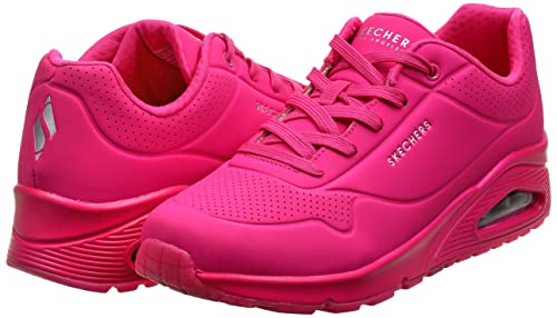 Skechers womens Skecher Street Women's Uno - Night Shades Sneaker, Pink Hot Pink Durabuck Htpk, 7.5 US