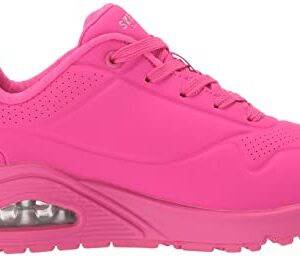 Skechers womens Skecher Street Women's Uno - Night Shades Sneaker, Pink Hot Pink Durabuck Htpk, 7.5 US