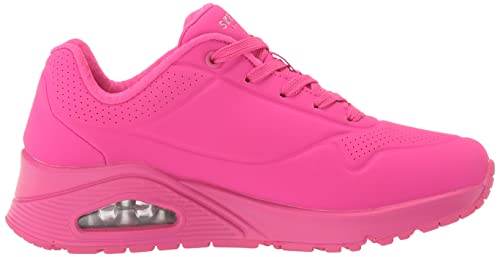 Skechers womens Skecher Street Women's Uno - Night Shades Sneaker, Pink Hot Pink Durabuck Htpk, 7.5 US