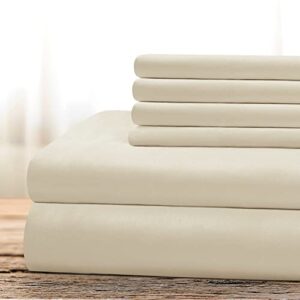 bysure hotel luxury bed sheets set 6 piece(full, cream/beige) - super soft 1800 thread count 100% microfiber sheets with deep pockets, wrinkle & fade resistant