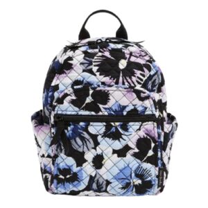 vera bradley women's cotton small backpack, plum pansies - recycled cotton, one size