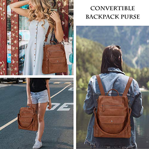 Backpack Purse for Women,Fashion Anti-Theft PU Leather Travel Shoulder Bag for Ladies Large Satchel VONXURY