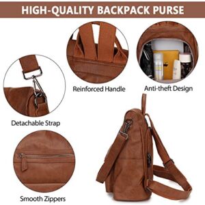 Backpack Purse for Women,Fashion Anti-Theft PU Leather Travel Shoulder Bag for Ladies Large Satchel VONXURY