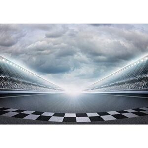 csfoto polyester 6x4ft finish line race track backdrops for photography car racing backgrounds sports car backdrop for birthday party bleachers auto motorsport competition champion backdrop