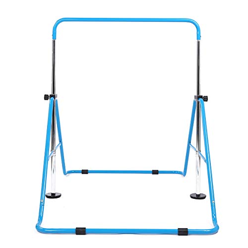 DOBESTS Gymnastics Bar Equipment for Home for Kids Height Adjustable Junior Training Kip Bar Uneven Bars for 3-7 Years (Blue)