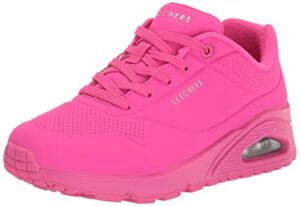 skechers womens skecher street women's uno - night shades sneaker, pink hot pink durabuck htpk, 9 us