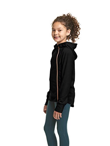 C9 Champion Girls' Fleece Asymmetrical Jacket, Ebony Heather, Medium