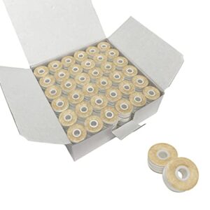 HimaPro 144 White Prewound Bobbins for Embroidery Machines Size L (SA155) Cardboard Sided Good for Brother, Babylock, Janome, Bernina, Husqvarna, Pfaff Embroidery Machines Etc (White) - 60 Weight