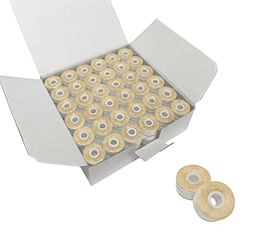 HimaPro 144 White Prewound Bobbins for Embroidery Machines Size L (SA155) Cardboard Sided Good for Brother, Babylock, Janome, Bernina, Husqvarna, Pfaff Embroidery Machines Etc (White) - 60 Weight