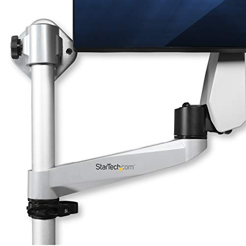 StarTech.com Wall Mount Workstation - Articulating Standing Desk w/Ergonomic Height Adjustable Monitor Arm & Padded Keyboard Tray - 34" VESA Display - Foldable Wall Mounted Sit Stand (WALLSTSI1)