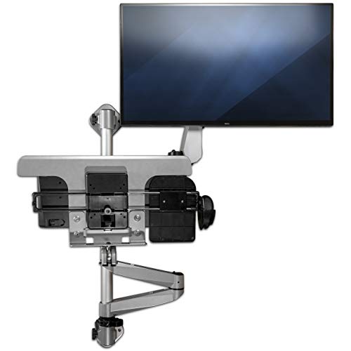 StarTech.com Wall Mount Workstation - Articulating Standing Desk w/Ergonomic Height Adjustable Monitor Arm & Padded Keyboard Tray - 34" VESA Display - Foldable Wall Mounted Sit Stand (WALLSTSI1)