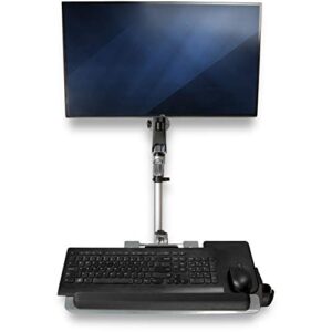 StarTech.com Wall Mount Workstation - Articulating Standing Desk w/Ergonomic Height Adjustable Monitor Arm & Padded Keyboard Tray - 34" VESA Display - Foldable Wall Mounted Sit Stand (WALLSTSI1)
