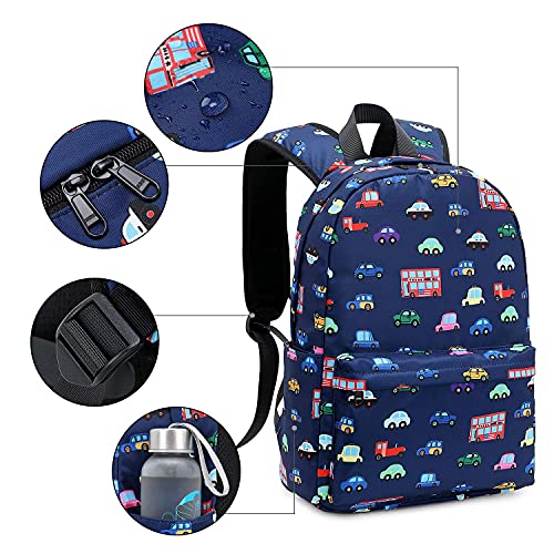 CAMTOP Preschool Backpack for Kids Boys Toddler Backpack Kindergarten School Bookbags (Y0057 Car-Navy Blue)