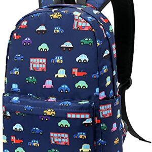 CAMTOP Preschool Backpack for Kids Boys Toddler Backpack Kindergarten School Bookbags (Y0057 Car-Navy Blue)