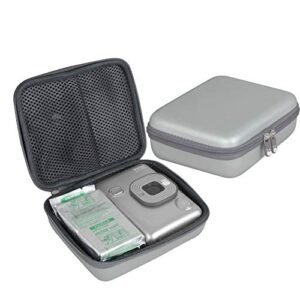 hermitshell hard eva travel case for fujifilm instax mini liplay hybrid instant camera (for camera+film, grey)