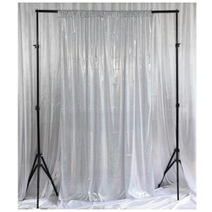 lqiao bling laser 5x7ft silver backdrop holographic fabric background shimmer photography booth photo background props curtain/backdrop makeup vides shooting bling teenage heart