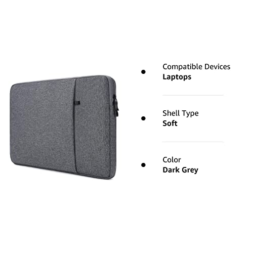 NIDOO 12" 13" Laptop Sleeve Case for 12.9" iPad Pro M1 M2 / 13" 13.6" MacBook Air/Surface Pro 7 8 9 X / 11.5" Lenovo Tab P11 Pro Tablet/ThinkPad Z13 / 13.4" Dell XPS 13 Plus/Galaxy Dark Grey