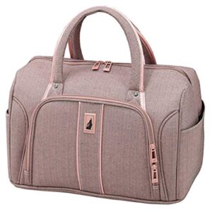 LONDON FOG Newcastle Softside Expandable Spinner Luggage, Rose Charcoal Herringbone, 4 Piece Set