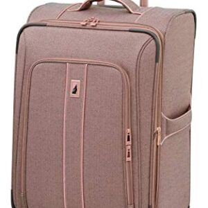 LONDON FOG Newcastle Softside Expandable Spinner Luggage, Rose Charcoal Herringbone, 4 Piece Set