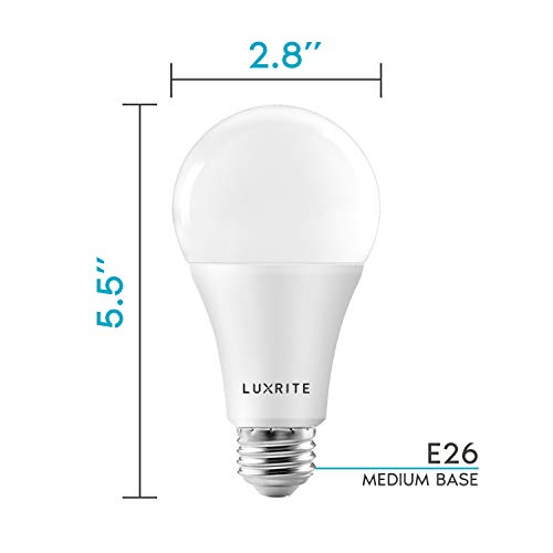 LUXRITE A21 LED Bulbs 150 Watt Equivalent, 2550 Lumens, 5000K Bright White, Dimmable Standard LED Bulb 22W, Energy Star, E26 Medium Base - Indoor and Outdoor (2 Pack)