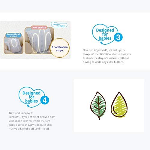 Baby Organic Diapers – Moony Natural Diapers Bundle with Americas Toys Wipes – Japanese Diapers Organic Cotton Additive-Free Ingredients Notification Strips Packaging May Vary Small (9-18 lb) 58 Count