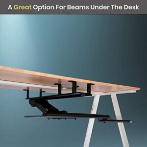 FERSGO Under Desk Keyboard Tray Track Elevation Kit for 30" x 24" Desk - Easily Install Undermount Tray for Maximum Comfort and Better Posture Even with Desk Underside Bars