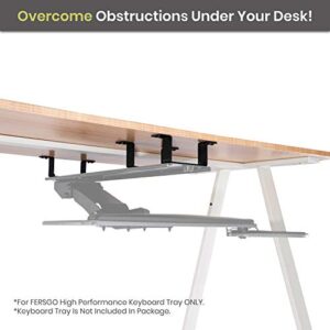 FERSGO Under Desk Keyboard Tray Track Elevation Kit for 30" x 24" Desk - Easily Install Undermount Tray for Maximum Comfort and Better Posture Even with Desk Underside Bars