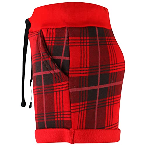 Kids Girls Shorts Fleece Red Tartan Summer Hot Short Dance Gym Pants 5-13 Years