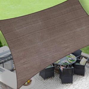 love story 6.5' x 10' rectangle brown sun shade sail canopy uv block awning for outdoor patio garden backyard