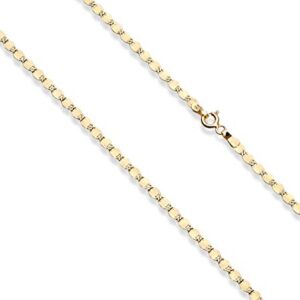 Miabella 18K Gold Over 925 Sterling Silver Italian Sparkle Mirror Link Chain Necklace for Women Teen Girls, Made in Italy (Length 20 inch)