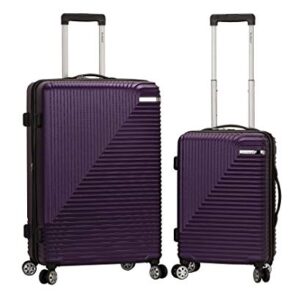 Rockland Star Trail Hardside Spinner Wheel Luggage, Purple, 2-Piece Set (20/28)