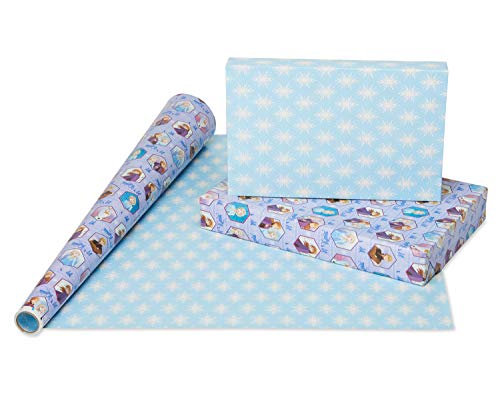 American Greetings Reversible All-Occasion and Birthday Wrapping Paper, Disney Frozen (1 Pack, 75 sq. ft.)