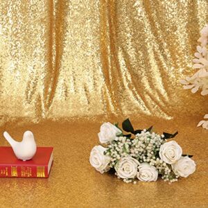 Juya Delight Gold Sequin Photography Backdrop Curtain for Wedding Party Decoration Festival Ceremony Video,2ft x 8ft x 2Pcs Gold