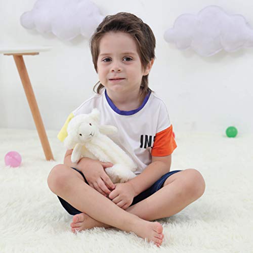 Apricot Lamb Luxury Snuggle Plush White Lamb Sheep Infant Stuffed Animals Security Blanket Nursery Character Blanket(White Lamb, 14 Inches)