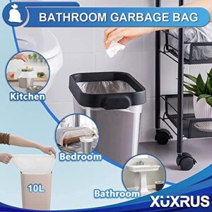 XUXRUS Small Trash Bags 3 Gallon, White Garbage Bags for Bathroom,Kitchen,Office,Bedroom,200 Counts Fit 8~10 Liter Wastebasket Trash Can