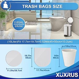 XUXRUS Small Trash Bags 3 Gallon, White Garbage Bags for Bathroom,Kitchen,Office,Bedroom,200 Counts Fit 8~10 Liter Wastebasket Trash Can