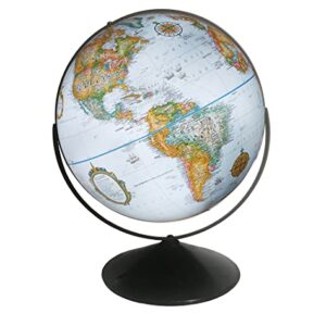 Replogle Eureka 16 inch desktop globe with up to date blue ocean raised relief map and full swing gyromatic assembly