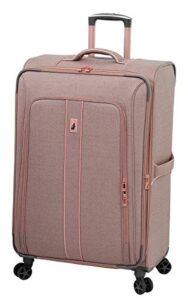 london fog newcastle softside expandable spinner luggage, rose charcoal herringbone, checked-large 28-inch