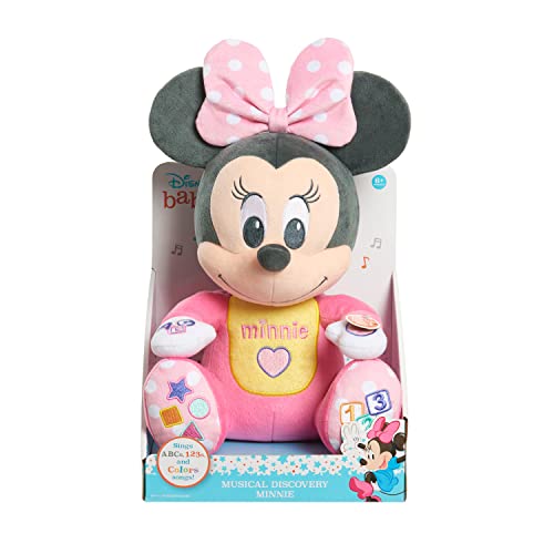 Disney Baby Musical Discovery Plush Minnie Mouse, Officially Licensed Kids Toys for Ages 06Month by Just Play