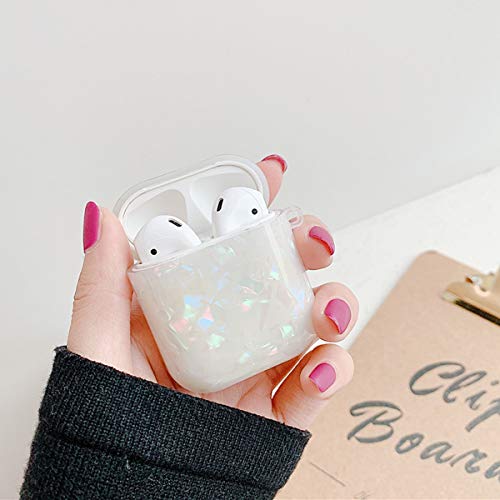 J.west 2019 Newest AirPods Case, Macaron Color Cute Sparkle Glitter Pretty Design Bling AirPods Soft TPU Protective Case Accessories Kit Compatiable with Apple AirPods 1st/2nd Charging Case Colorful