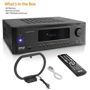 Pyle 5.2-Channel Hi-Fi Bluetooth Stereo Amplifier - 1000 Watt AV Home Speaker Subwoofer Sound Receiver with Radio, USB, RCA, HDMI, Mic In, Wireless Streaming, Supports 4K UHD TV, 3D, Blu-Ray -PT694BT