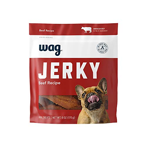 Amazon Brand - Wag Soft & Tender American Jerky Dog Treats - Beef Recipe ,6 Ounce (Pack of 1)